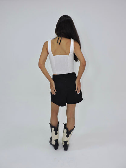 short saia cargo sarja rush preto