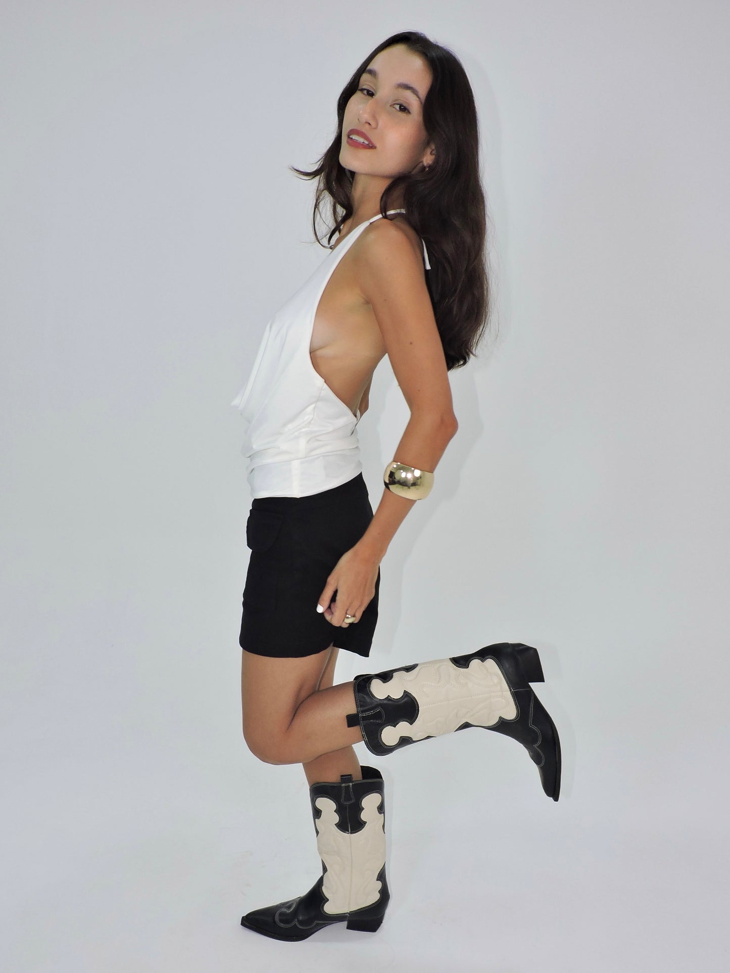 blusa amarração pescoço echo off white