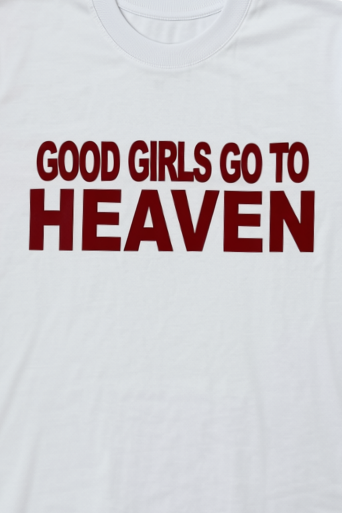 t-shirt boxy ‘heaven can wait’ branca