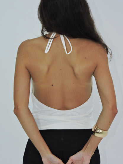 blusa amarração pescoço echo off white