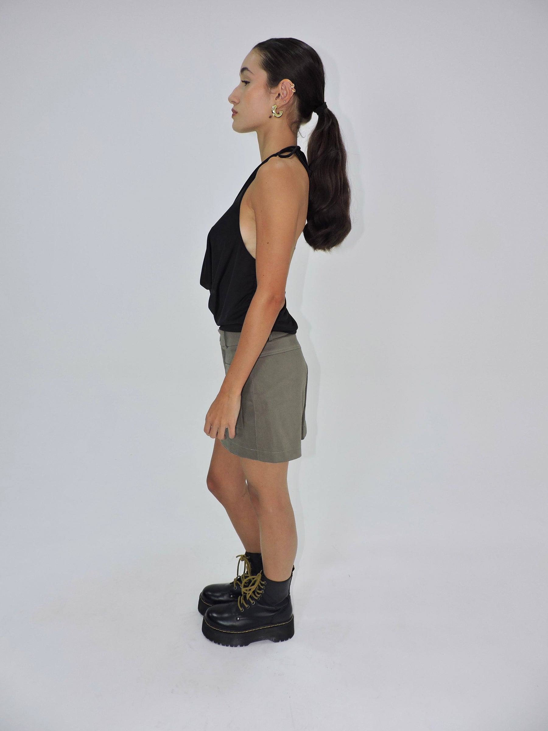 blusa amarração pescoço echo preto