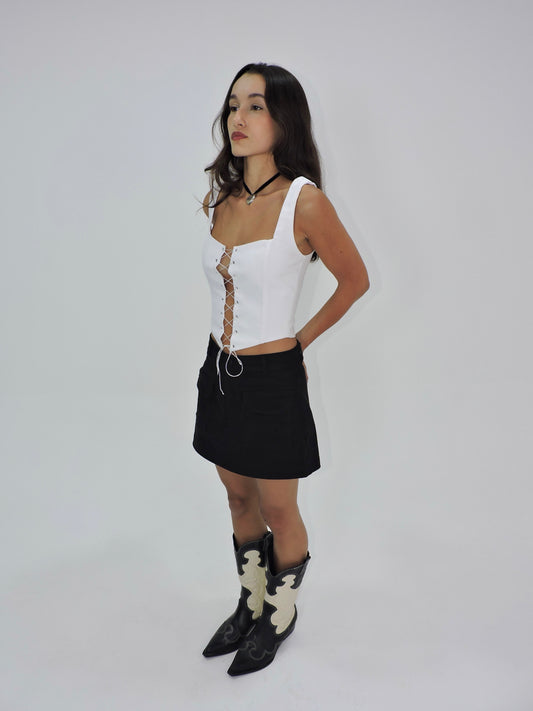 short saia cargo sarja rush preto