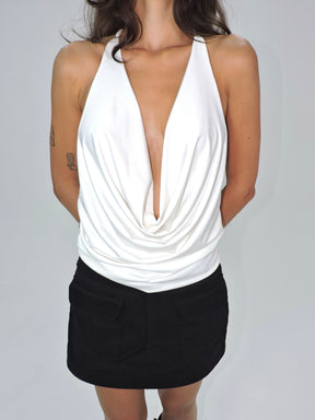 blusa amarração pescoço echo off white