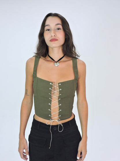 corset party girl verde deep jungle