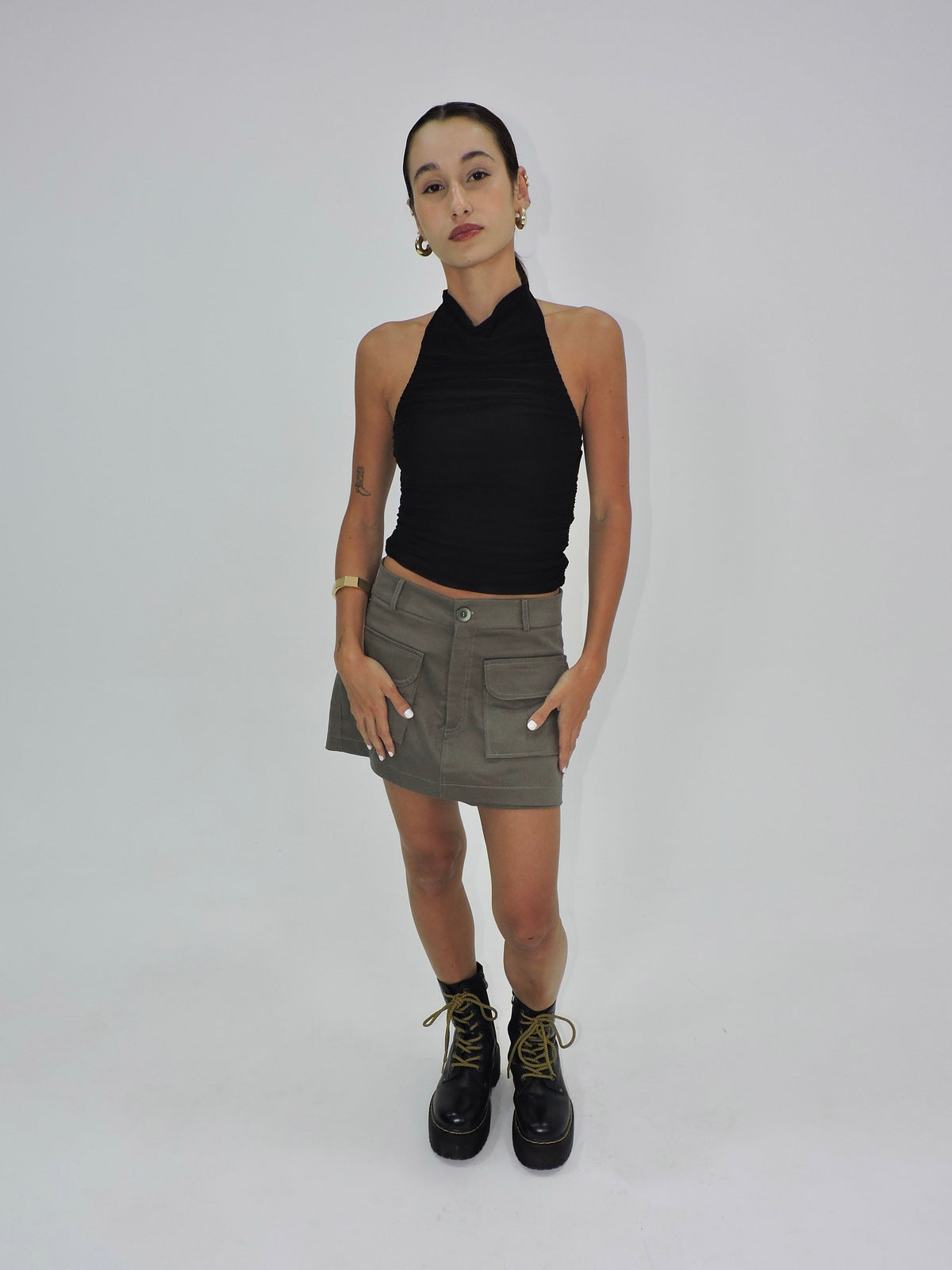 blusa tule frente única bass preto