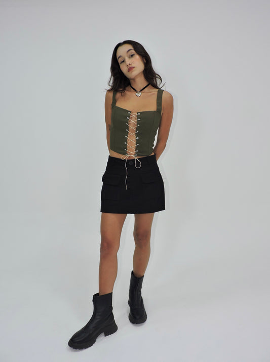corset party girl verde