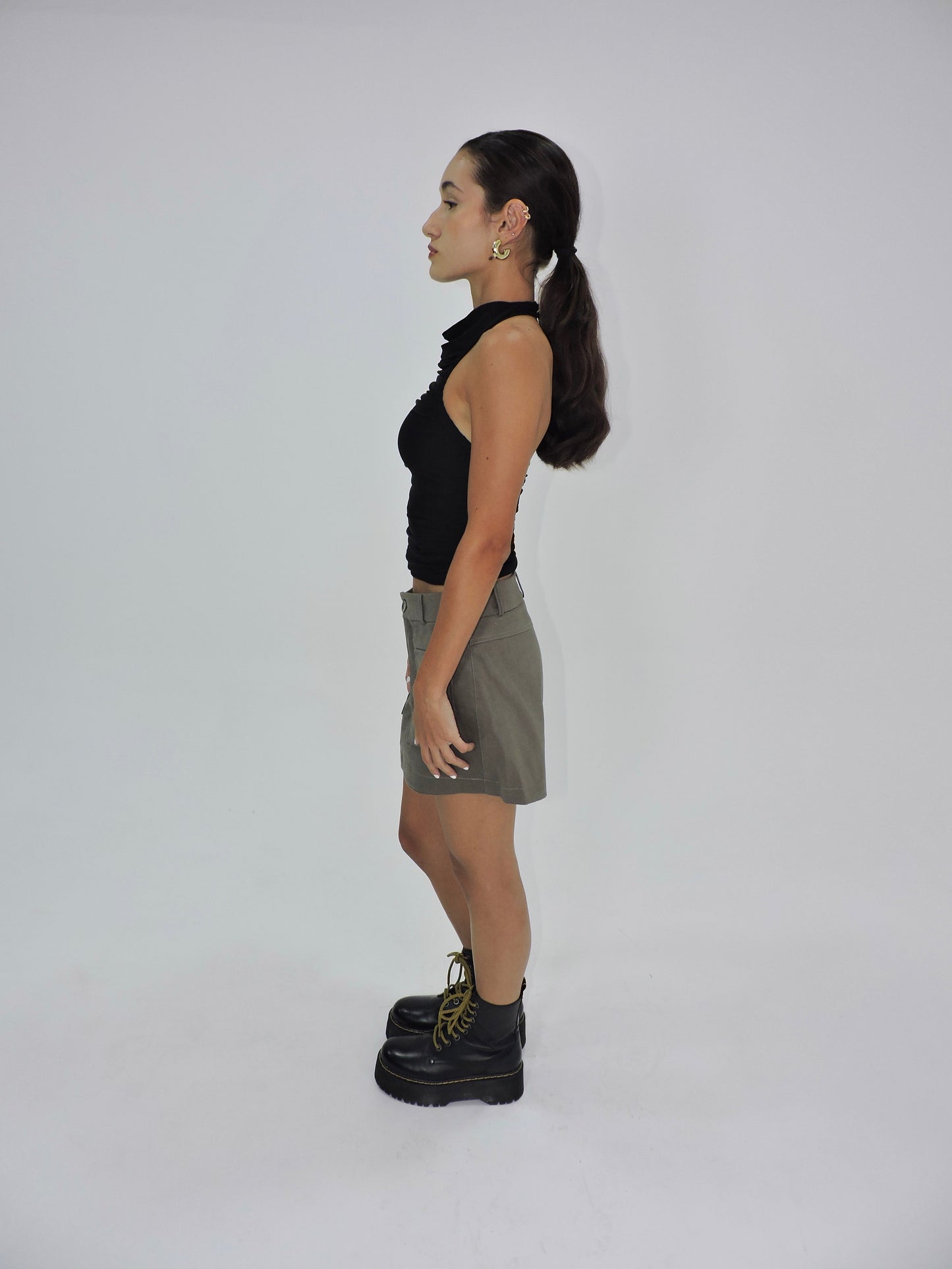 blusa tule frente única bass preto