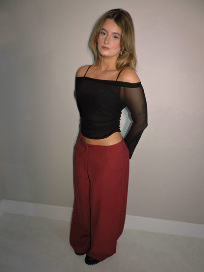 calça fatale red wine