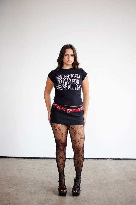 baby tee 'stop djs' preta